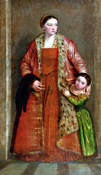 Véronèse - "La Comtesse Livia da Porto Thiene et sa fille Porzia" - vers 1551