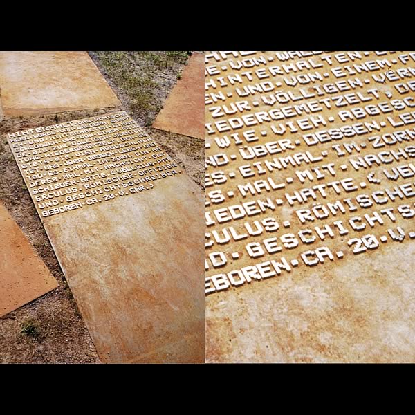 Scénographie, identité visuelle et signalétique du parc et musée archéologique de Kalkriese, forêt d'Osnabrück